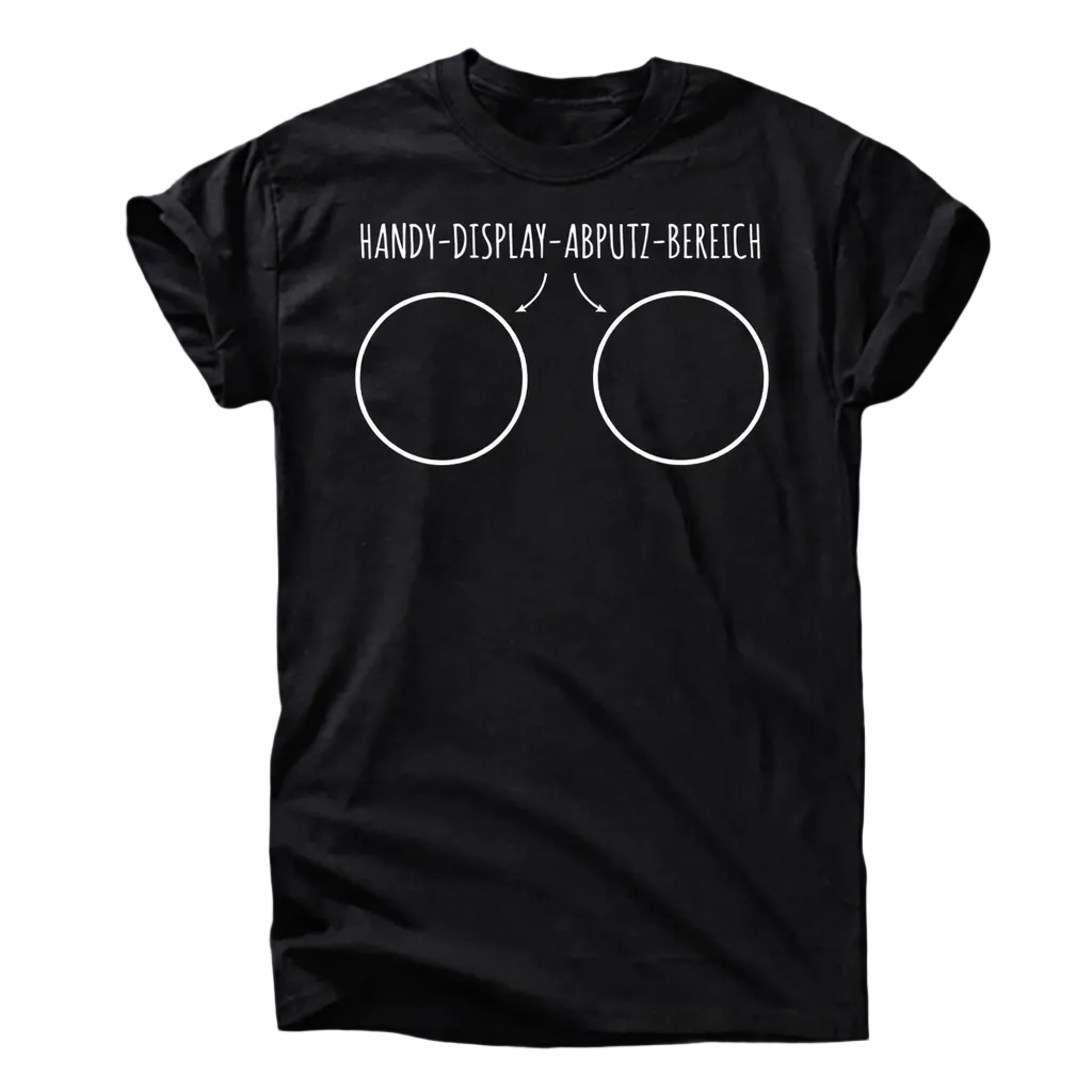 Handy-Display-Abputz-Bereich T-Shirt