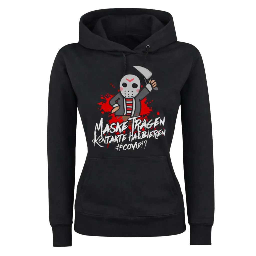 Maske tragen Kontakte halbieren Hoodie