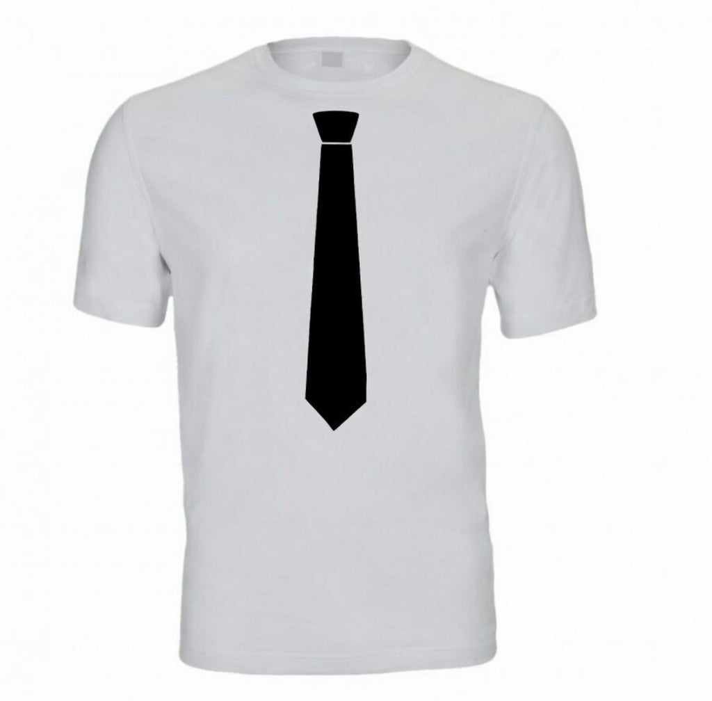 Weißes T-Shirt mit Krawatten-Print