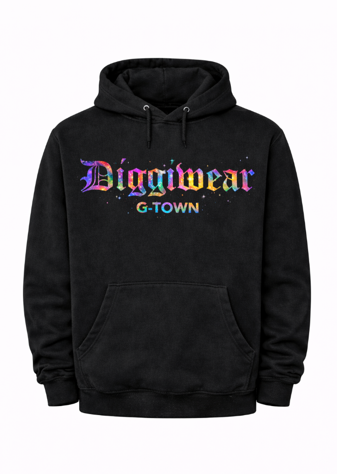 Diggiwear G-Town Galaxy Dino Hoodie – Neon Space Streetwear
