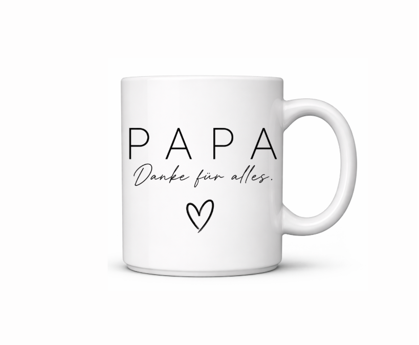 Geschenk Tasse für Mama & Papa – Modernes Design mit Herz