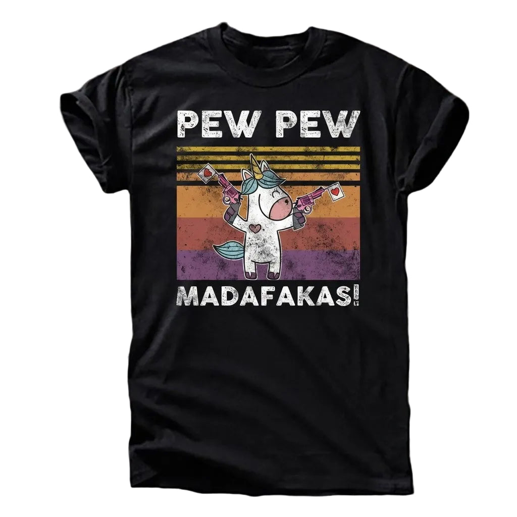 Pew Pew Madafakas Einhorn T-Shirt