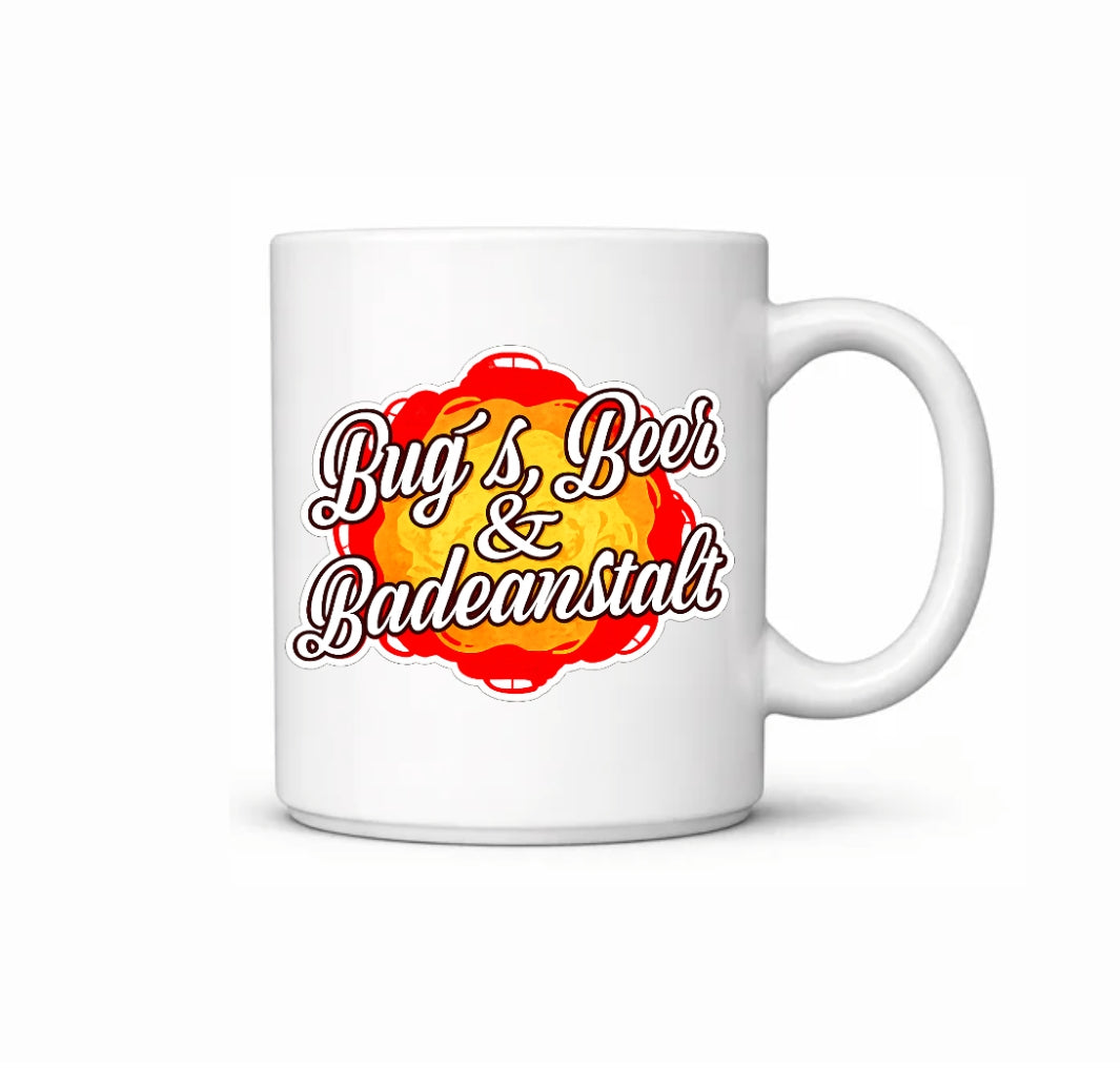 Bug's, Beer & Badeanstalt Tasse – Aircooled VW Kult Kaffeebecher
