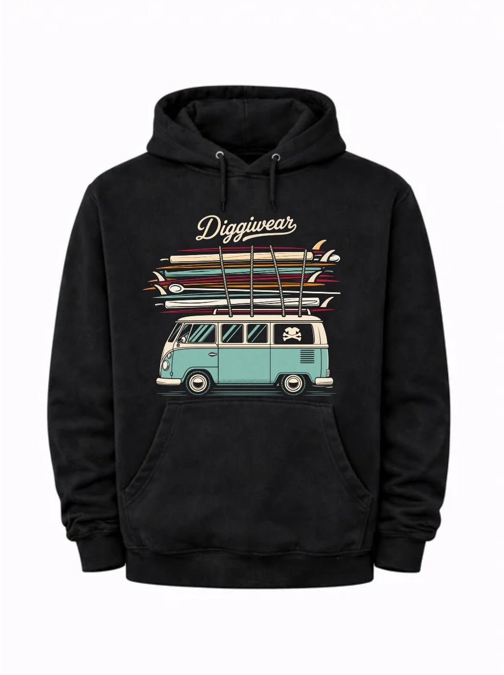 Diggiwear Surf Bus Hoodie – Retro Beach & Vanlife Style